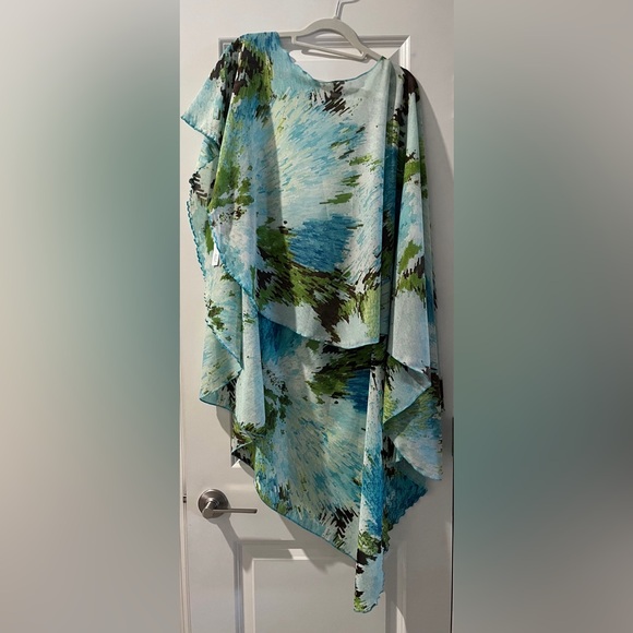 Coco + Carmen Sweaters - Coco + Carmen Lightweight Asymmetrical Poncho